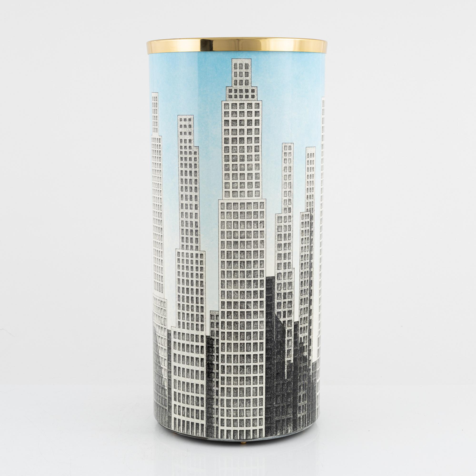 A Fornasetti umbrella stand, Milan, Italy.