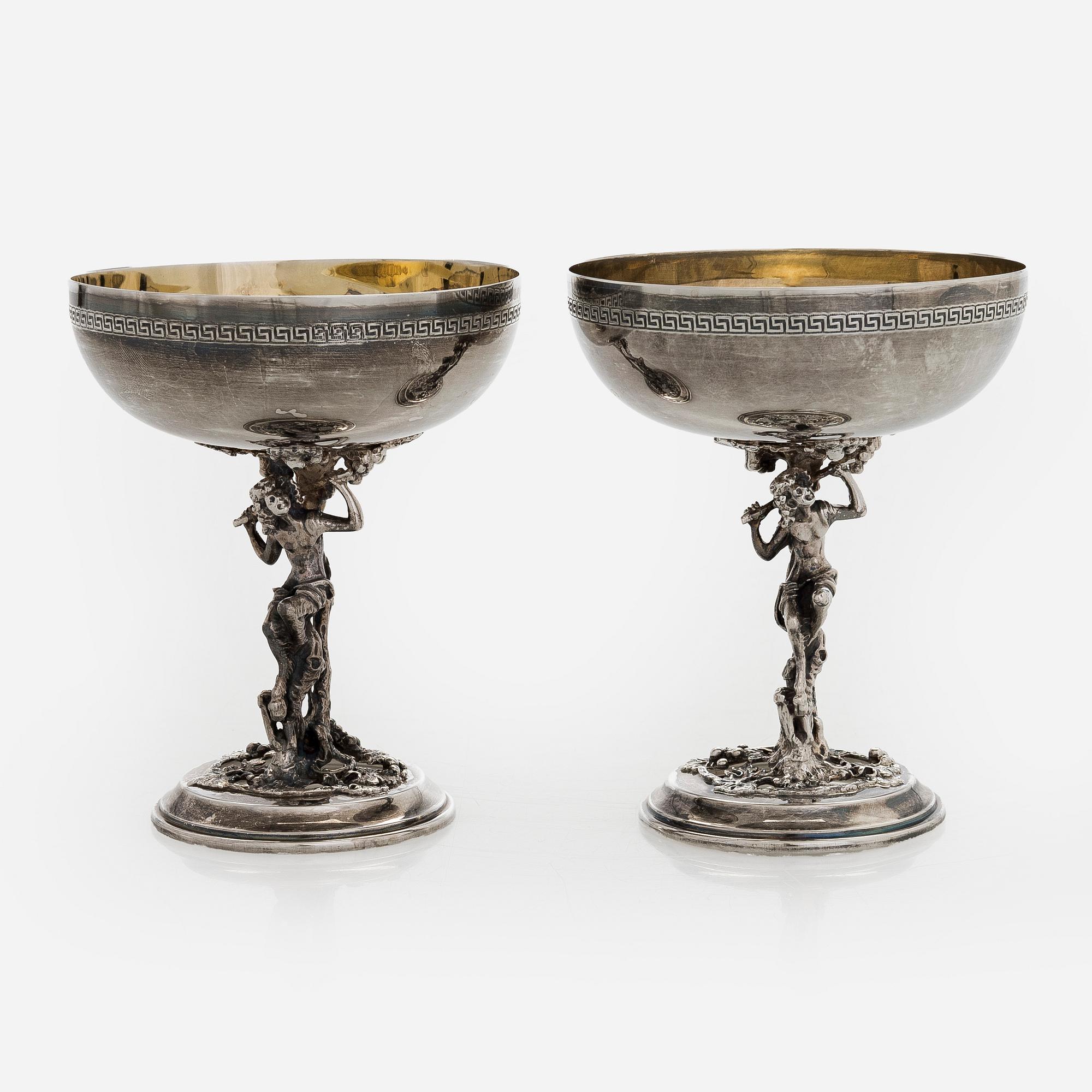 A set of ten sterling silver dessert bowls, Spain, mid-20th century.