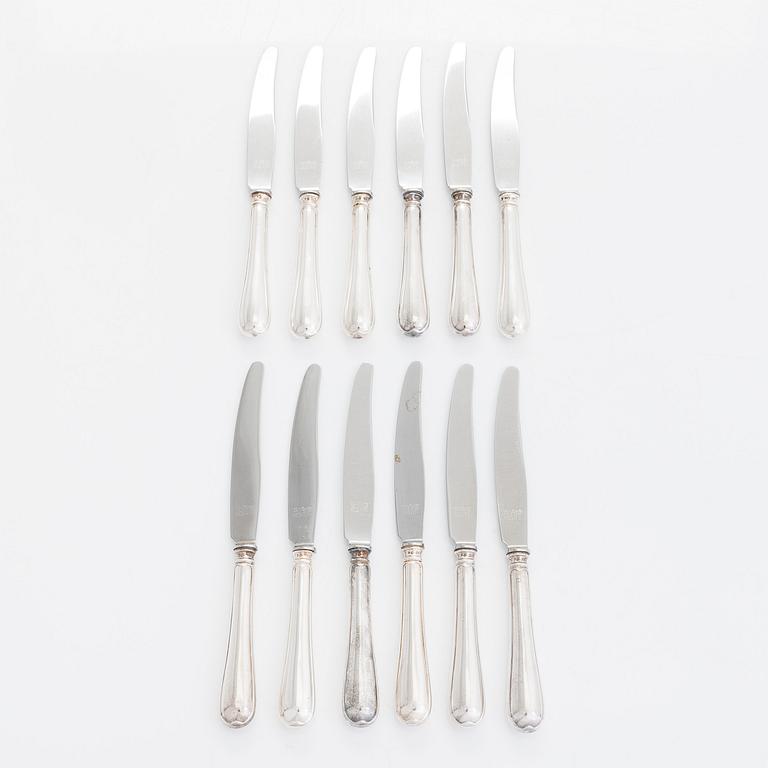 Bestick, 26 st, silver, "Gammal Svensk", GAB, Stockholm, 1950-tal.