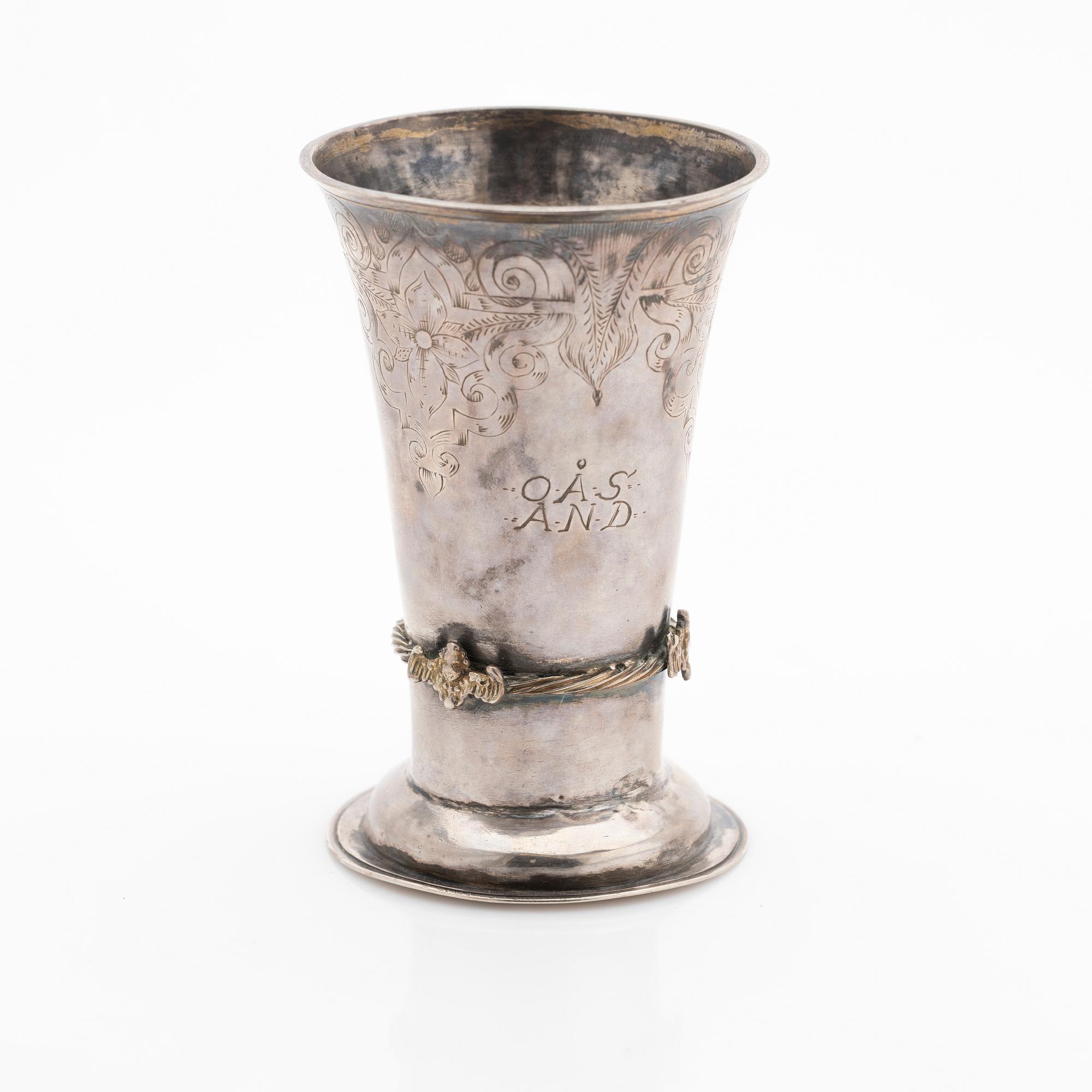 Beaker, silver, Nils Berlin (1693–1714), Kristianstad.