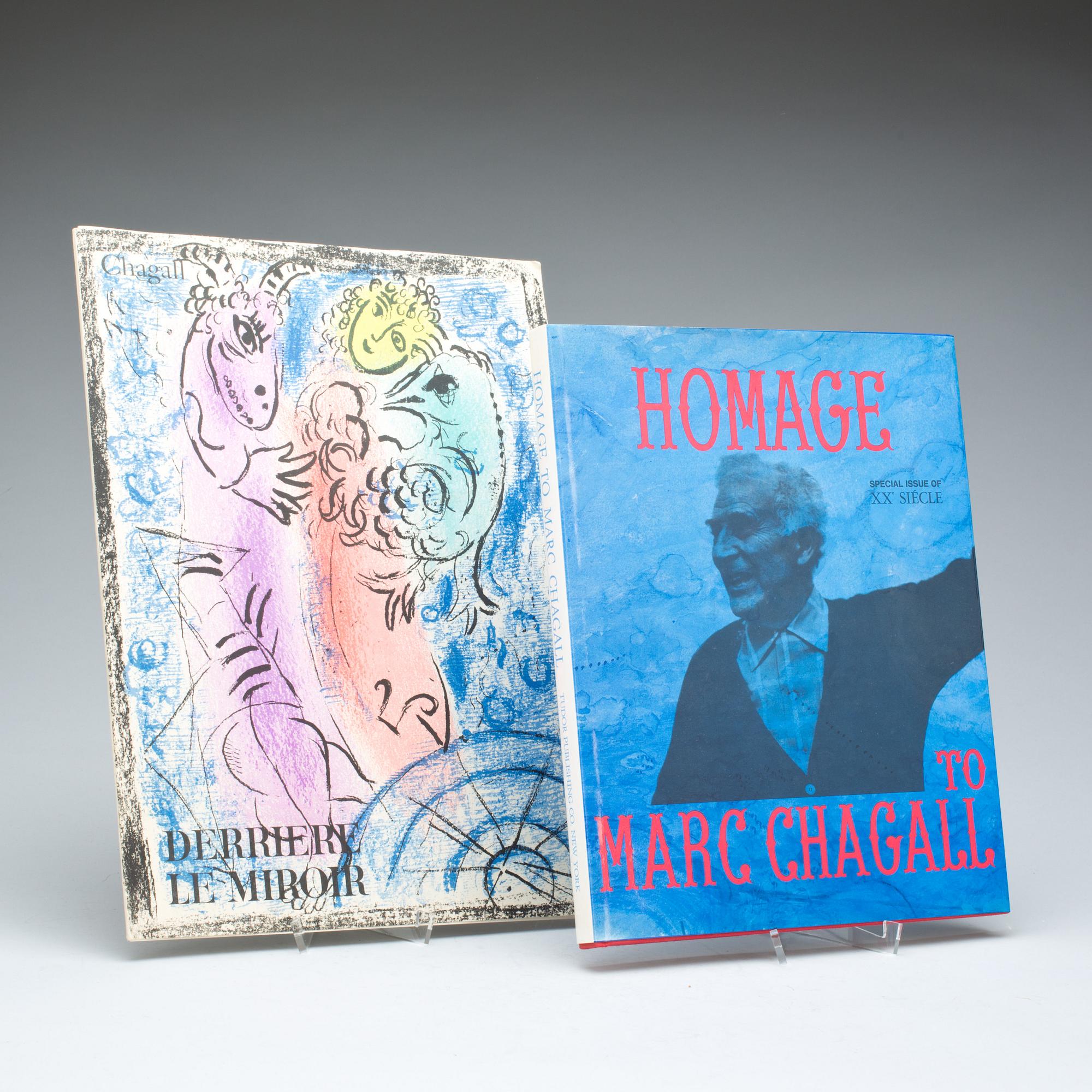 BOK, 2 st. "Hommage to Marc Chagall" med lito, "La religion de Chagall" medföljer.