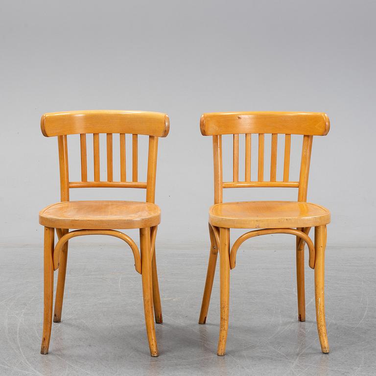 Six beech chairs, mid 20rh Century.