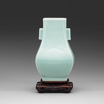 A pale celadon vase, Qing dynasty with Guangxus six character mark and of the period (1874-1908).