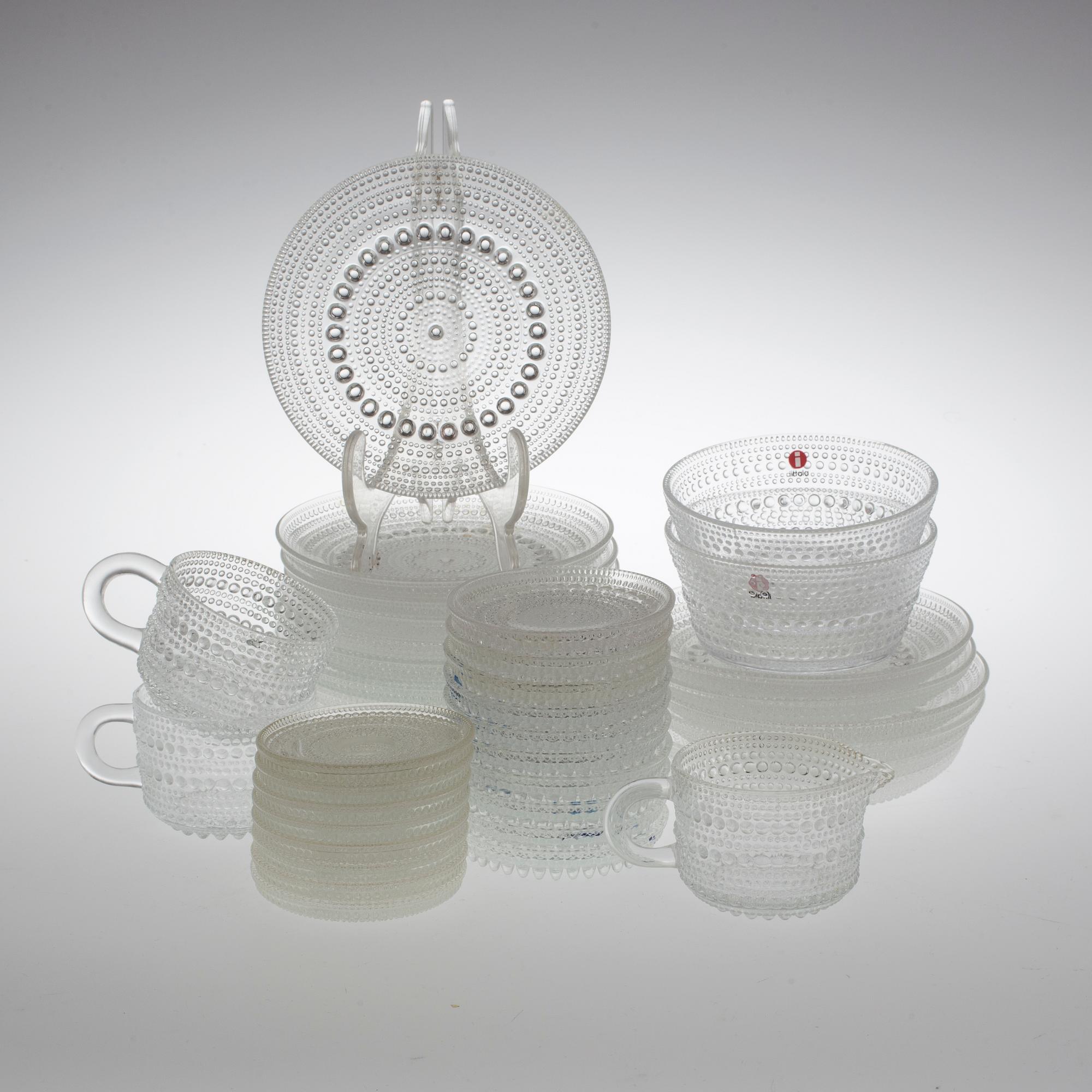 SERVISDELAR, glas, 72 delar, Kastehelmi, Iittala.