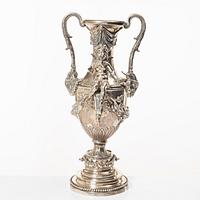Lale Silverware & Co Ltd, handled vase, sterling silver, Istanbul, Turkey, 20th century.