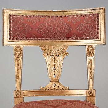STOLAR, ett par, sengustavianska, Stockholmsarbeten, tidigt 1800-tal.
