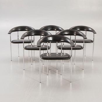 Giancarlo Vegni & Gianfranco Gualtierotti, a set of six armchairs for Fasem in the latter part of the 20th century.