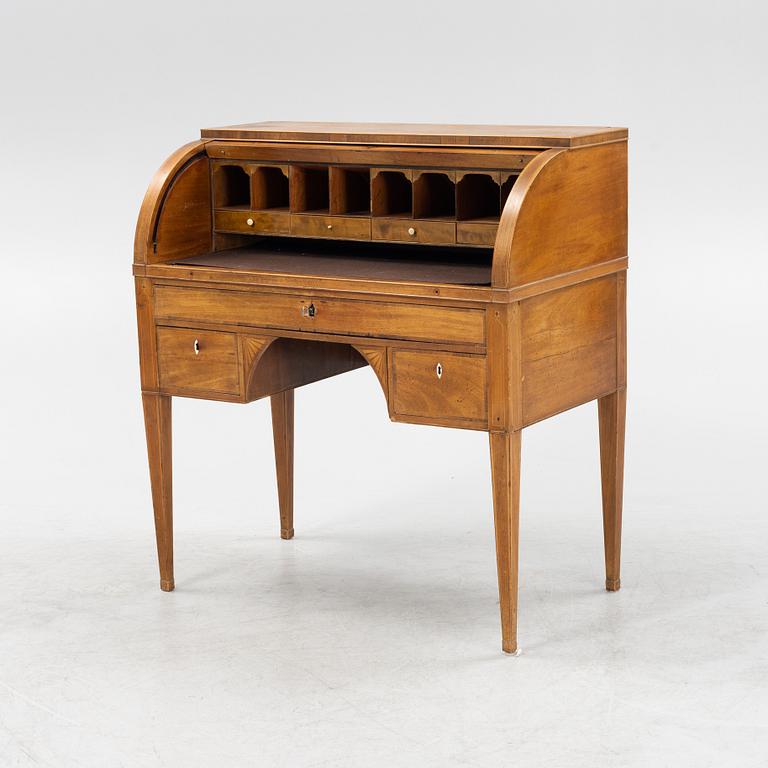 A Late Gustavian roll top desk, early 20th century.