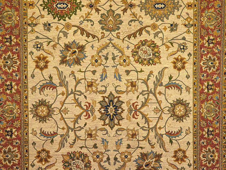 A carpet, Sumak design, ca 367 x 280 cm.