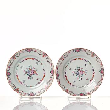 A set of 19 famille rose dishes, Qing dynasty, Qianlong (1736-95).