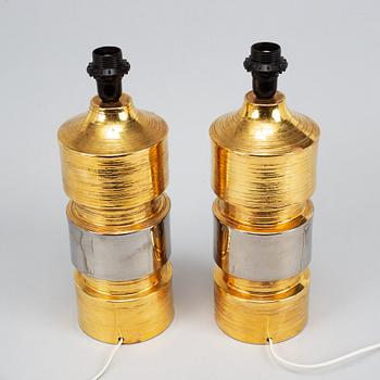 A pair of eartheware table lights Bitossi, Italy, 1960's-70's.