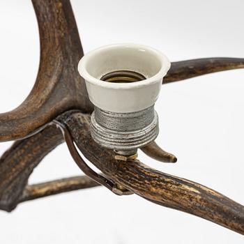 A horn chandelier, first half of the 20th Century.