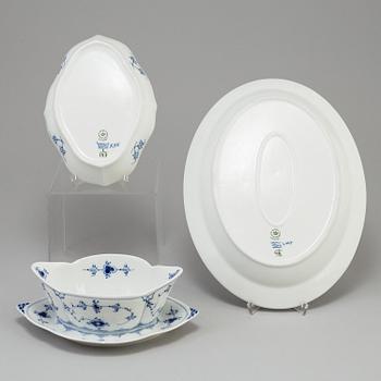 A Danish Royal Copenhagen "Blue Fluted" 36 piece porcelain coffee- and dinner service.