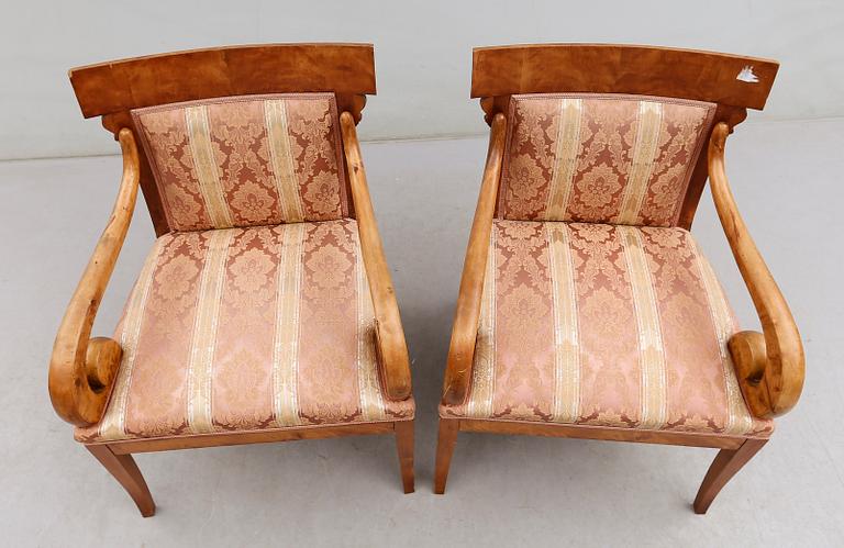 KARMSTOLAR, 1 par, Karl Johan, 1800-talets mitt.