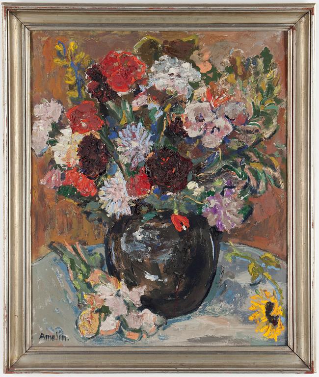 Albin Amelin, Still life with flowers.