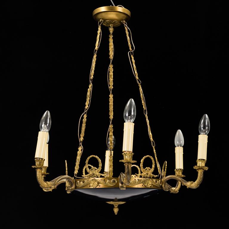 A Karl Johan-style ceiling lamp mid 20th century.