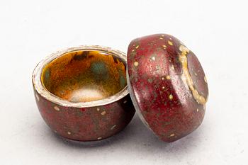 An fyance jar with lid by Hans Hedberg, Biot, France.