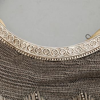 AFTONVÄSKA, nysilver, 1920/30-tal, otydligt stämpelmärkt.