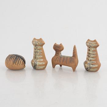Lisa Larson, four cat figurines, Gustavsberg.