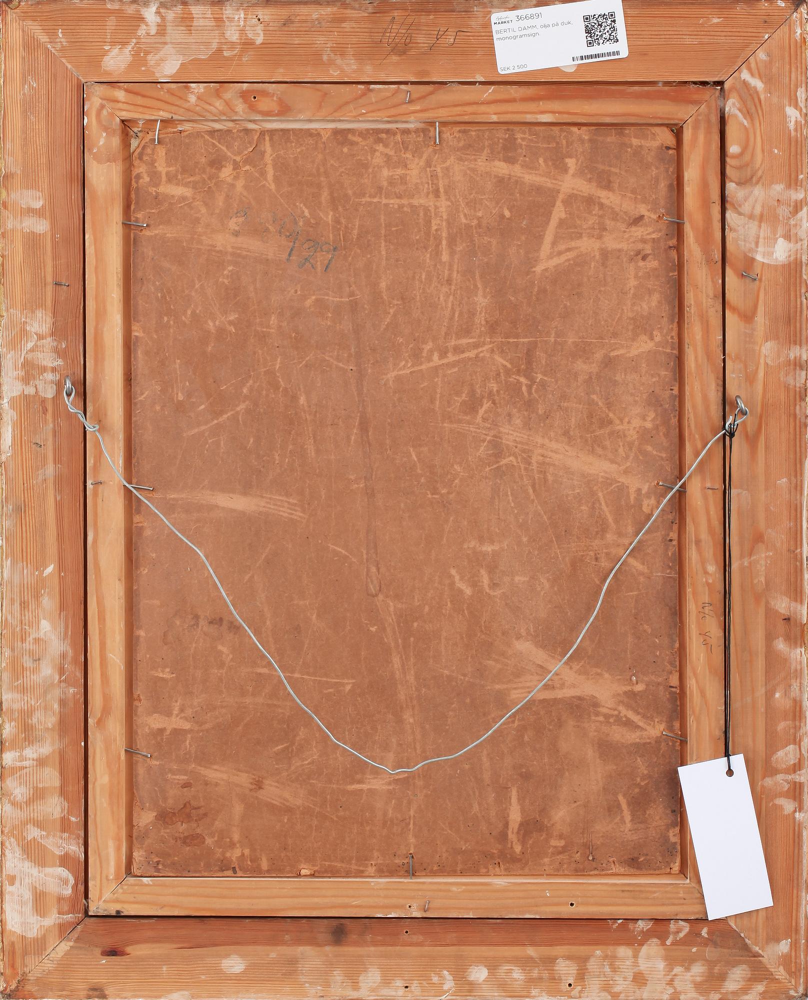 BERTIL DAMM, olja på duk, monogramsign.