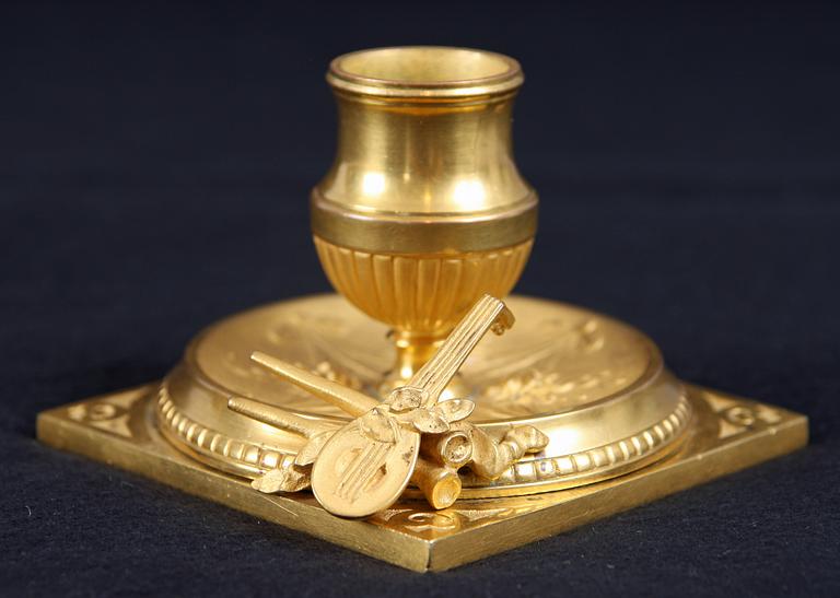 LJUSSTAKE, brons, troligen Frankrike, 1800/1900-tal.