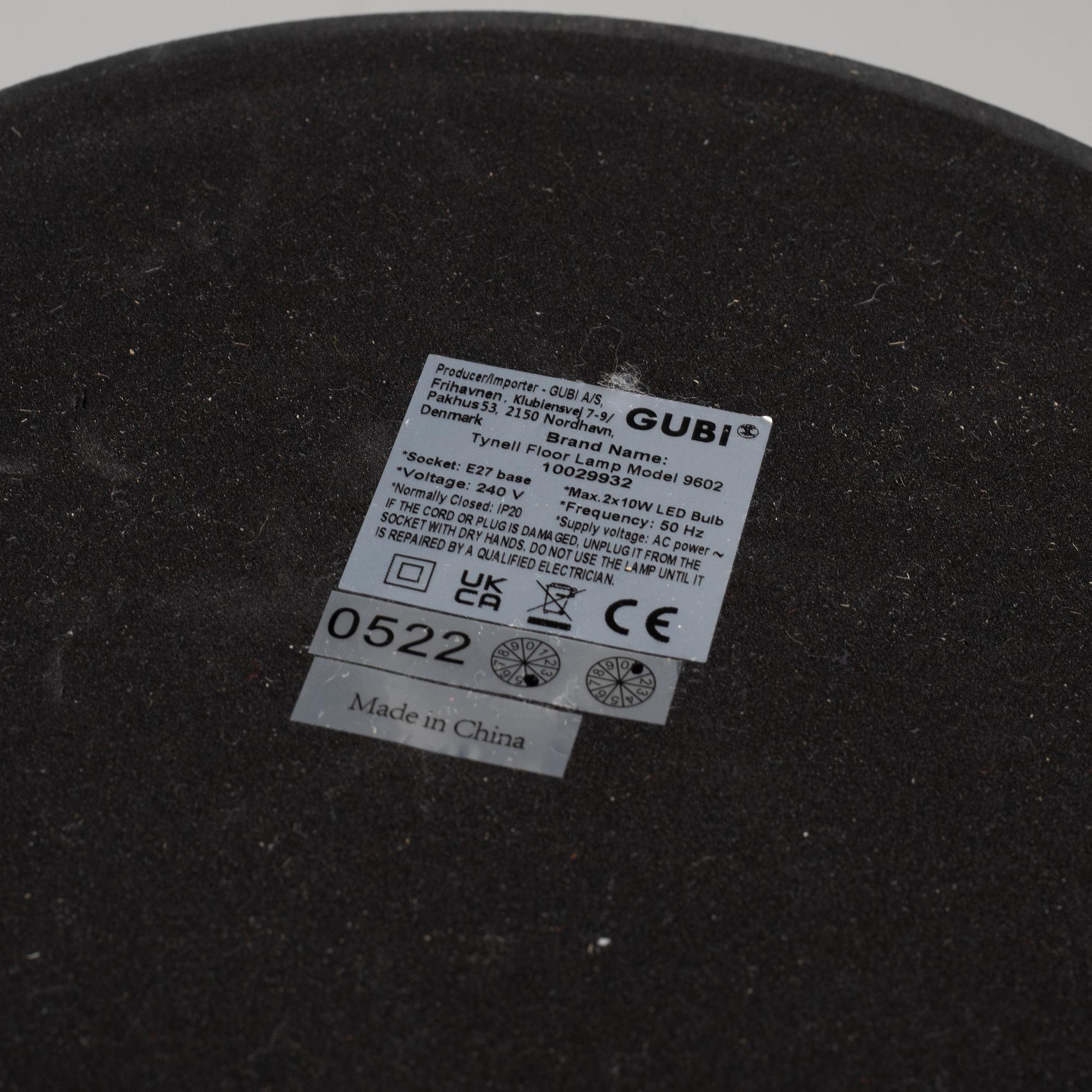 Paavo Tynell, golvlampa, modell 9602, Gubi, samtida.