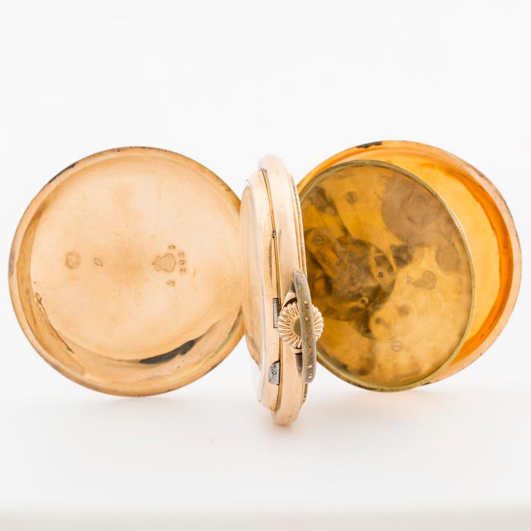 FICKUR, 52 mm, 14K guld, schweiziska stämplar.