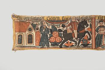 BONADSMÅLNING, tillskriven Johannes Nilsson, Breared, Halland, tidigt 1800-tal.