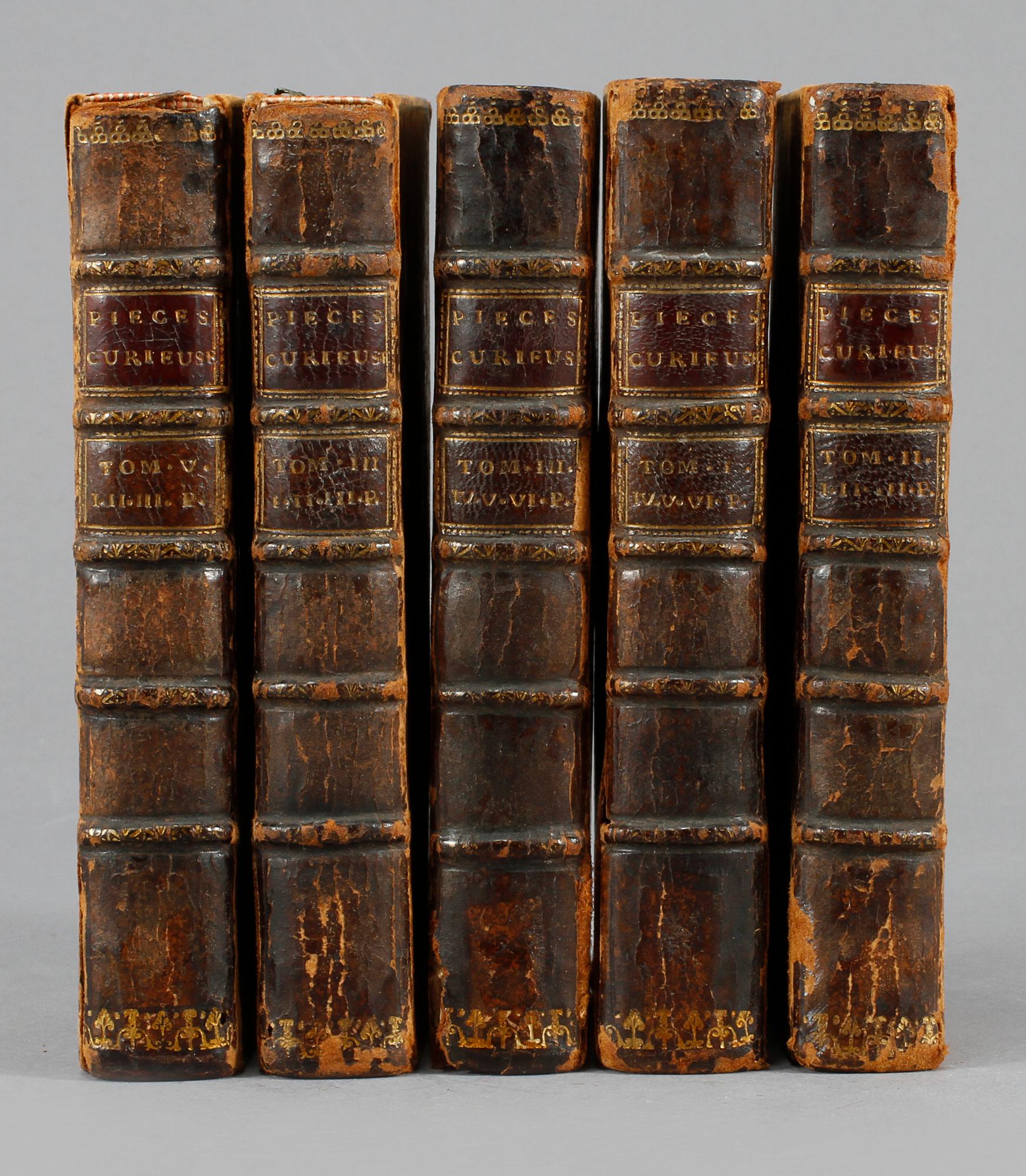 BOKVERK, 5 volymer, "Recueil de pieces curieuses et Nouvelles", 1694-1696.