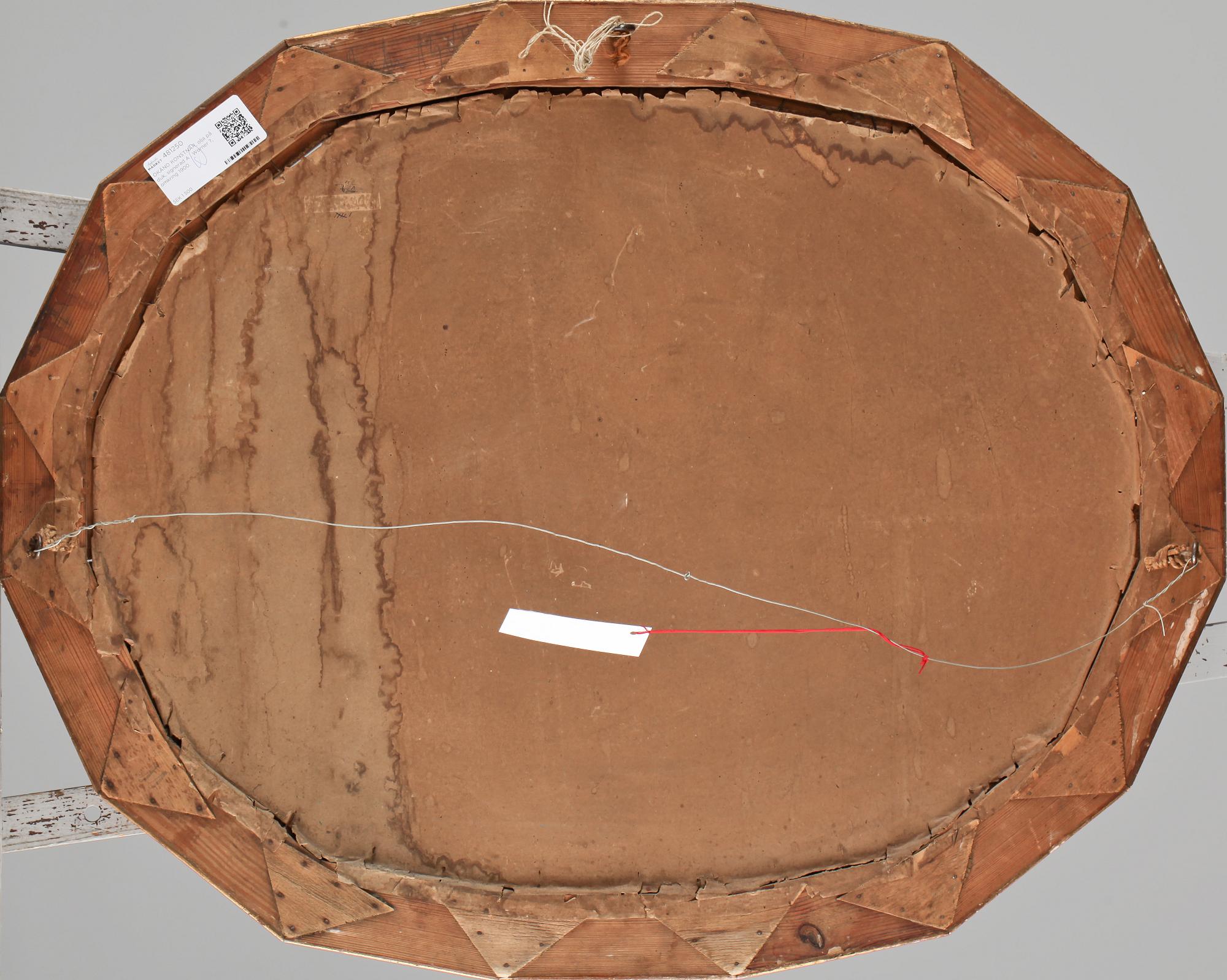 OKÄND KONSTNÄR, olja på duk, signerad A . Worner ?, omkring 1900.