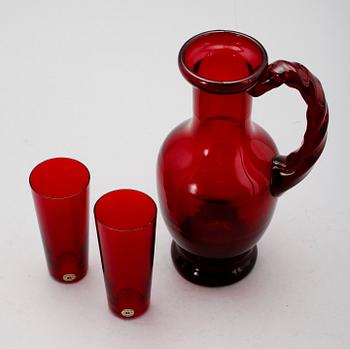 SERVIS, 9 del, rött glas, Monica Bratt, Reijmyre.