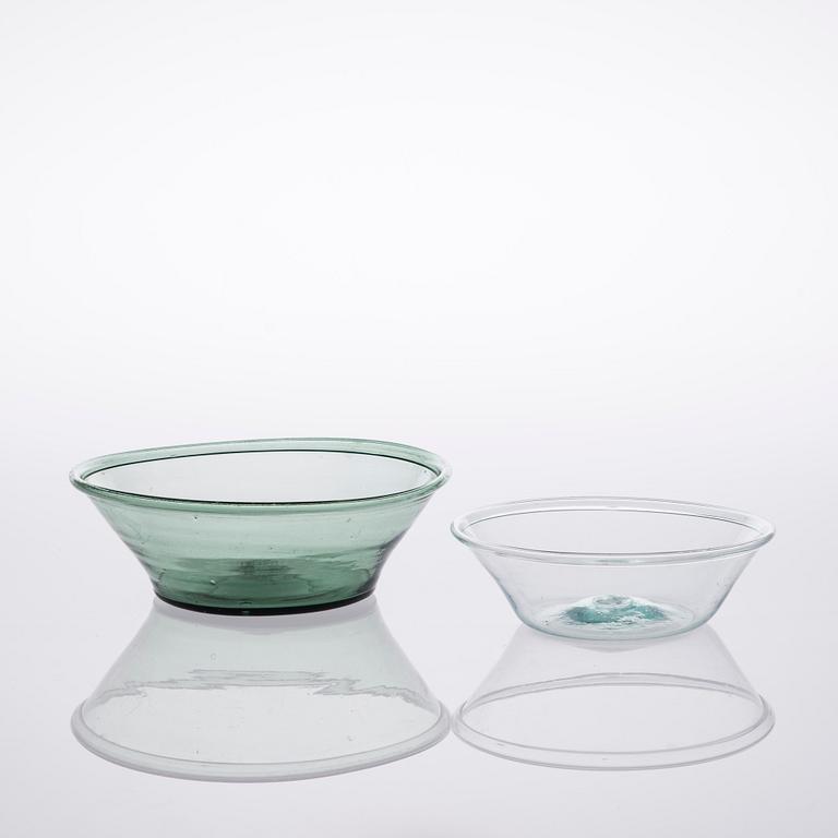 FILBUNKAR, 2 ST, glas, 1800-talets slut.