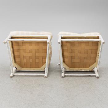 Armchairs a pair, Gustavian style, so-called Gripsholm chairs, 20th century.