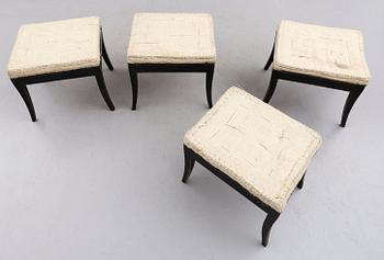 TABURETTER, 4 st, 1800-talets mitt.