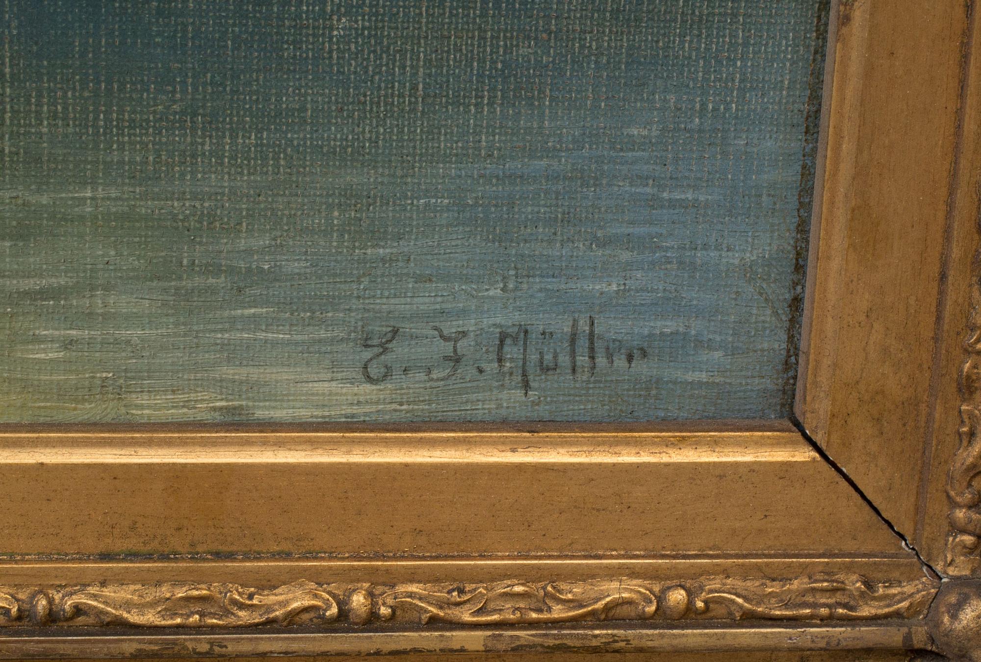 EDUARD JOSEF MÜLLER, olja på duk, signerad.
