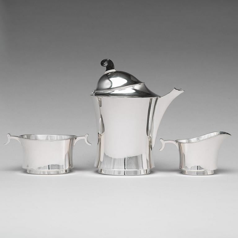 John Färngren, a three pieces silver coffee service, Stockholm 1930.