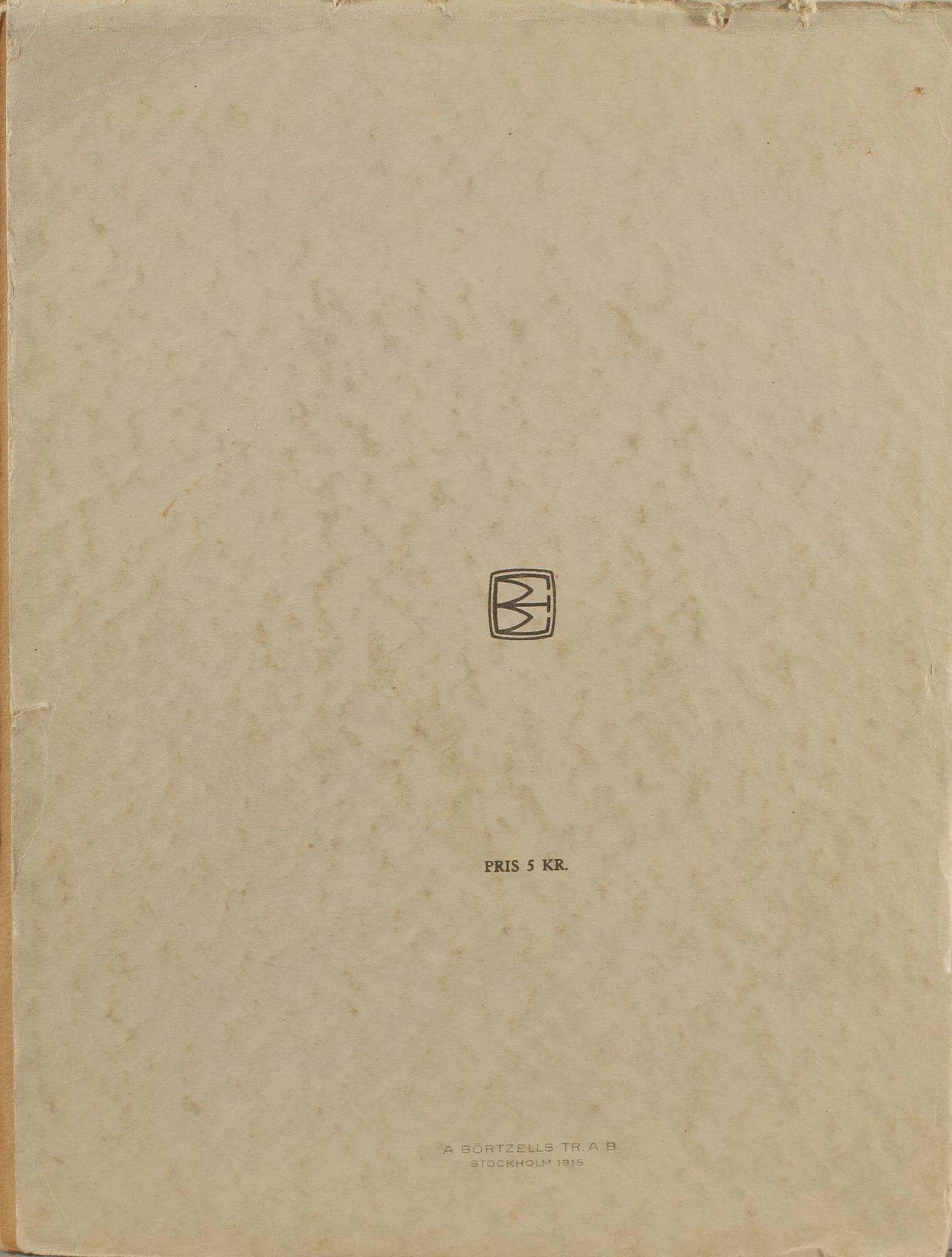 JOHN BAUER, Bok, "Troll, tio originallitografier av John Bauer", A Börtzells Tr. AB, Stockholm, 1915.