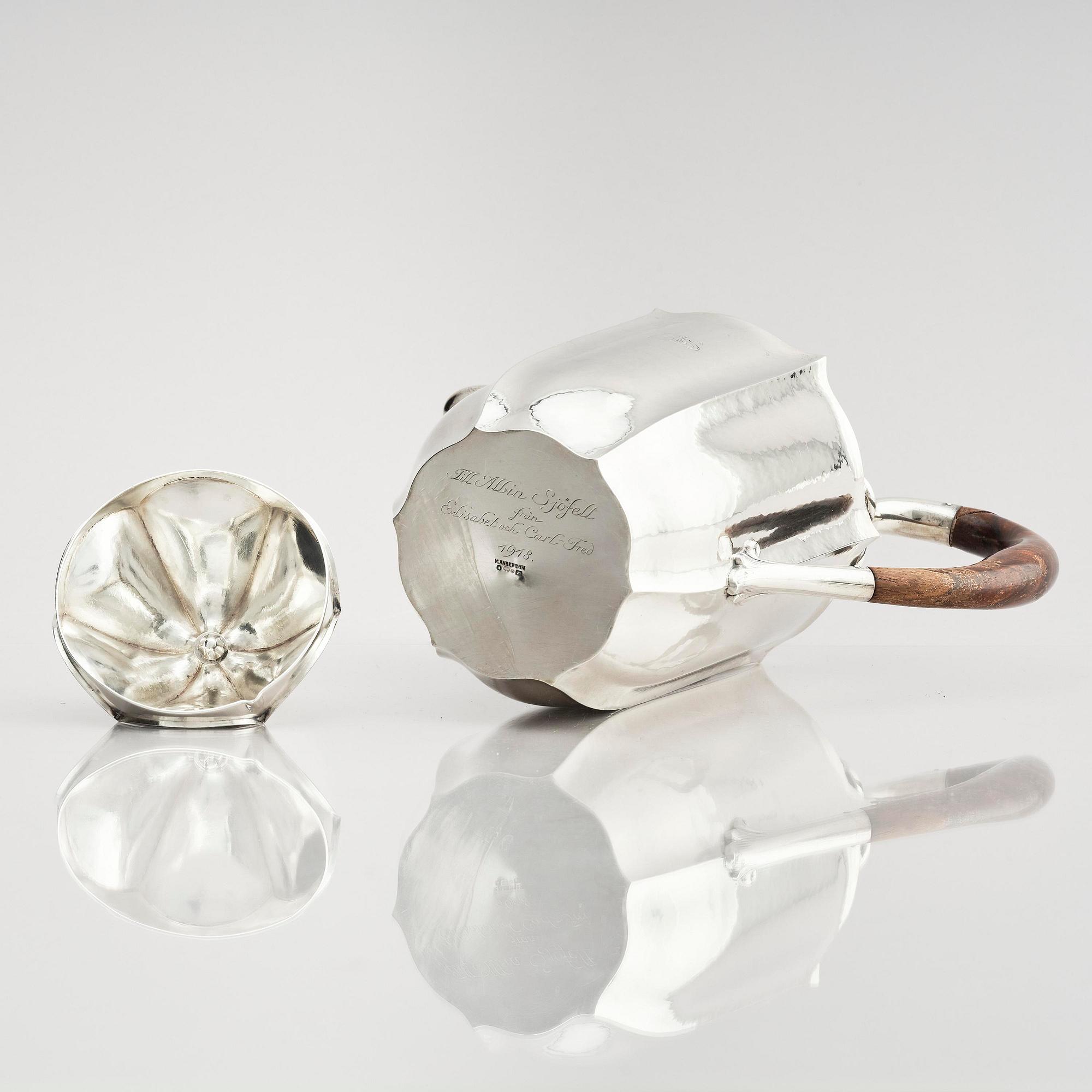 Karl Anderson, a silver coffee- and teaset, 4 pieces, Stockholm, Sweden 1918.
