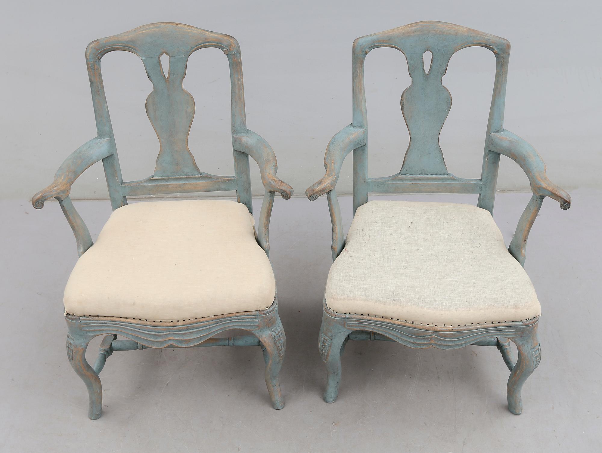 KARMSTOLAR, 1 par, barockstil, 1900-talets första hälft.