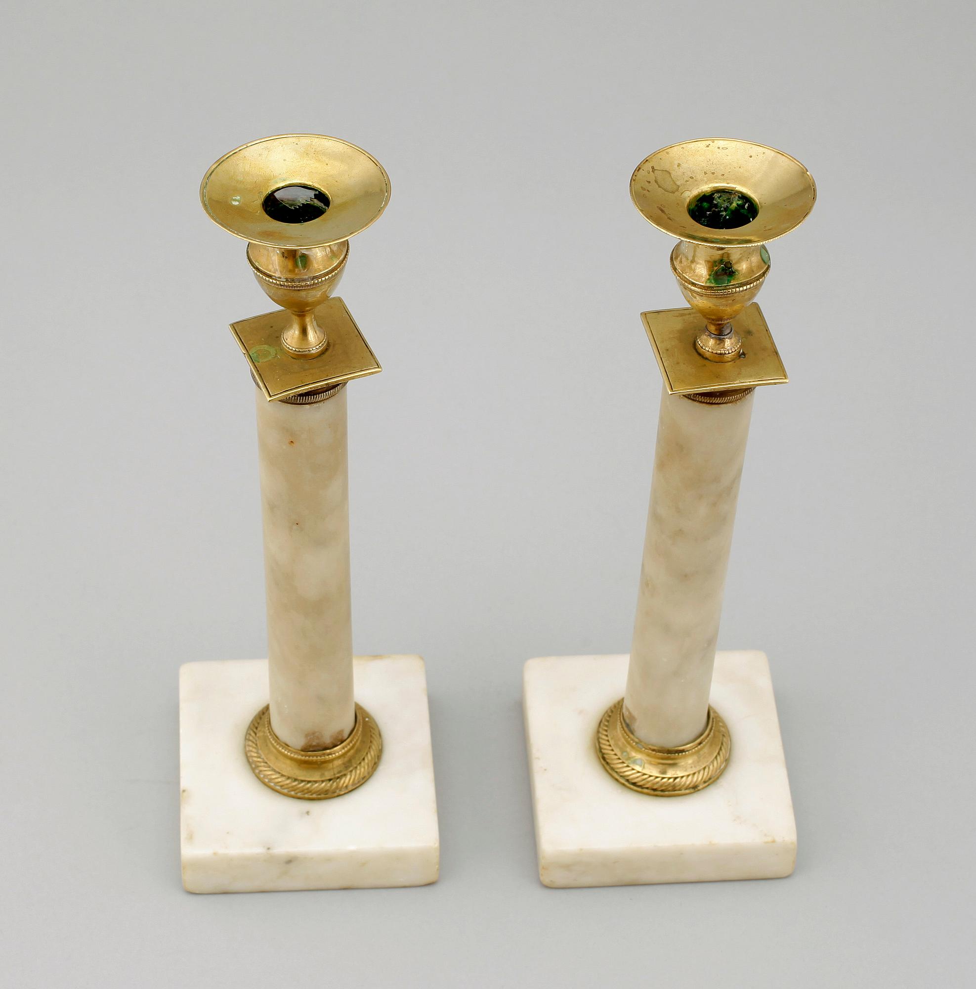 LJUSSTAKAR, ett par, sengustavianska, 1800-talets början.