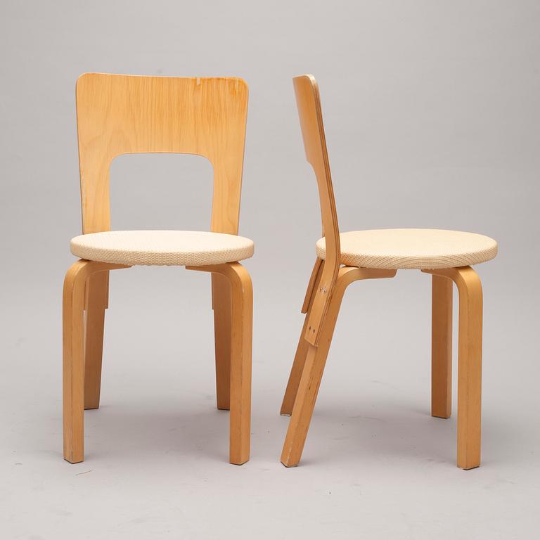 STOLAR, 2 st, modell 66, Alvar Aalto, Artek 1980-tal.