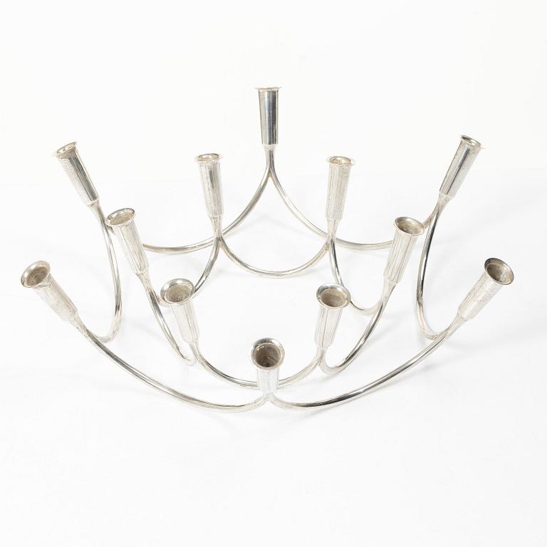 Eigil Jensen, candelabrum, 2 pieces, sterling silver, A Michelsen, Denmark, 1957–58.