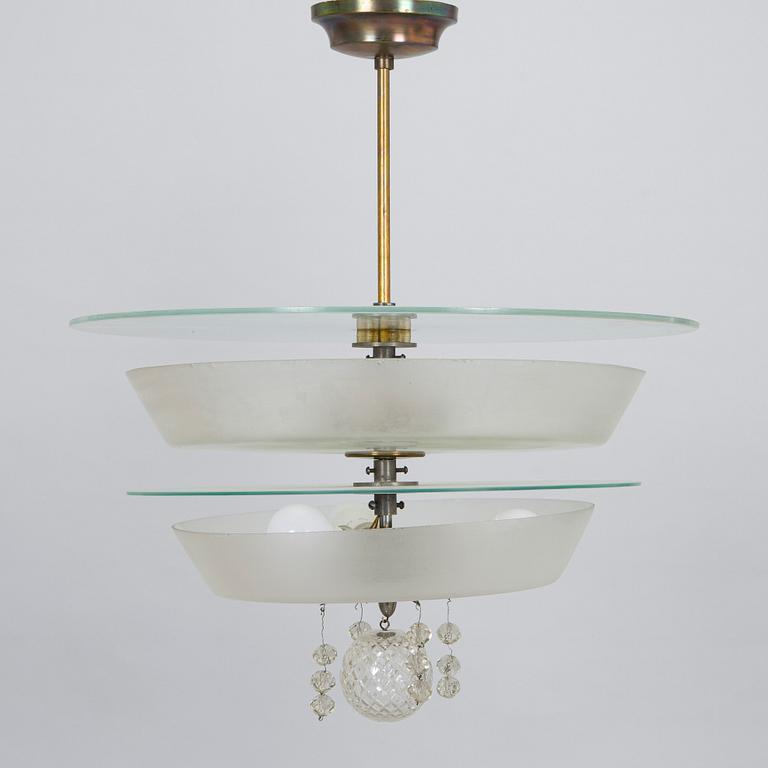 A pendant Art Deco ceiling light, 1920-30s.