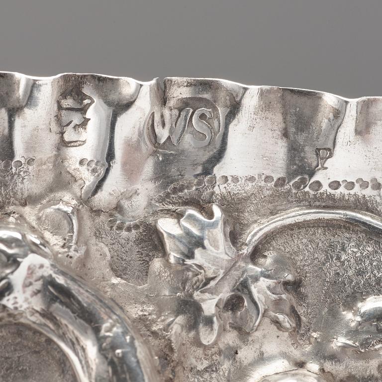 Wolter Siewers, presenterfat, silver, Norrköping 1707, barock.