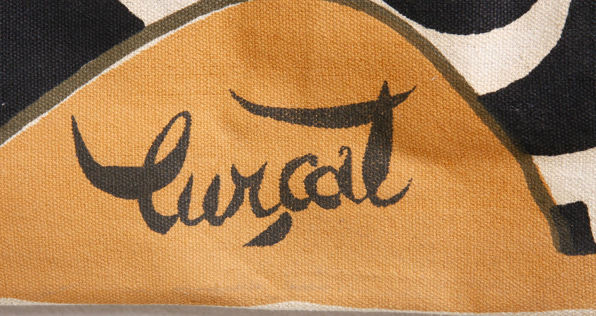 TEXTILTRYCK, sign Lurcat. 1900-tal. 126 x 200.