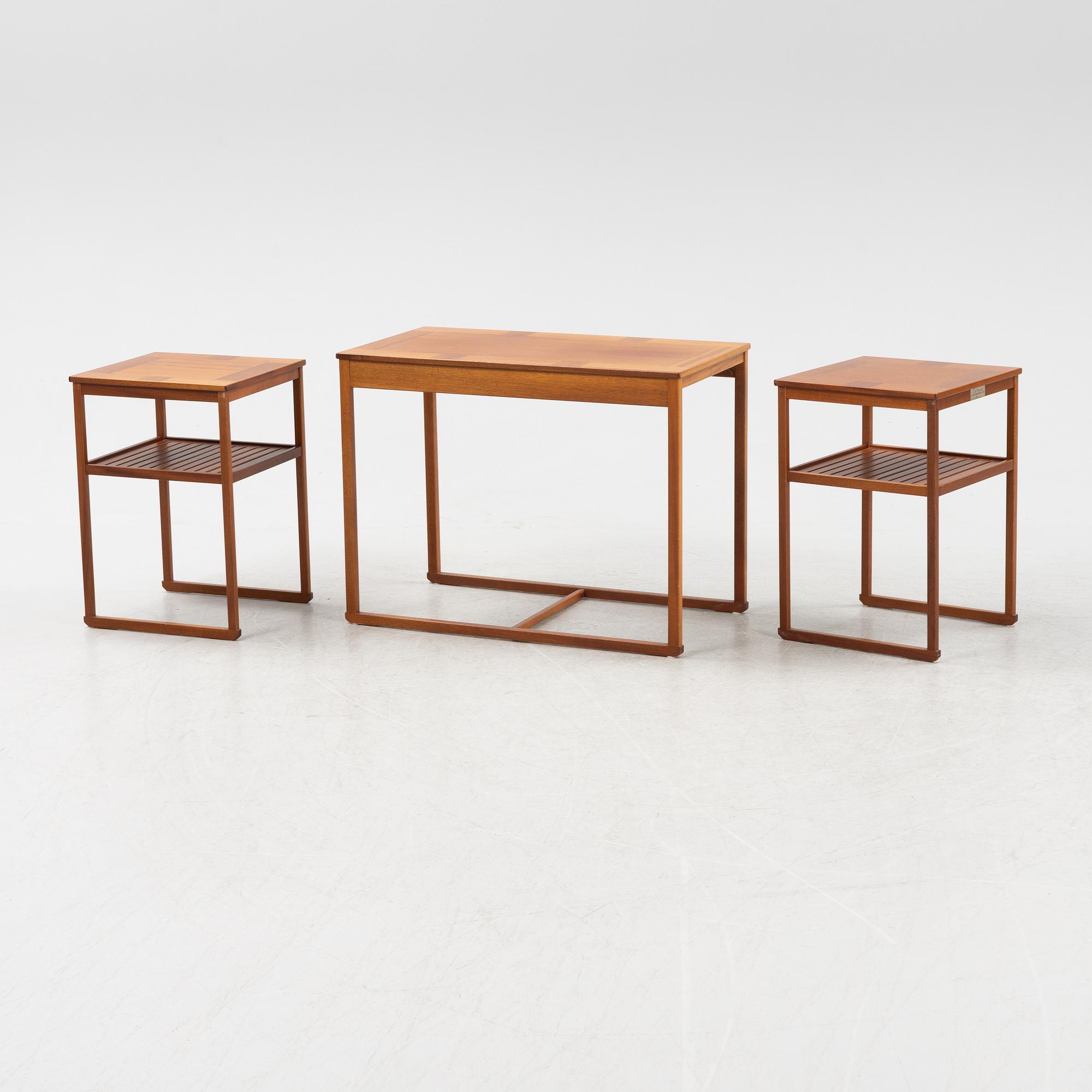 A 'Släden' nesting table by Carl Malmsten, Åfors möbelfabrik.