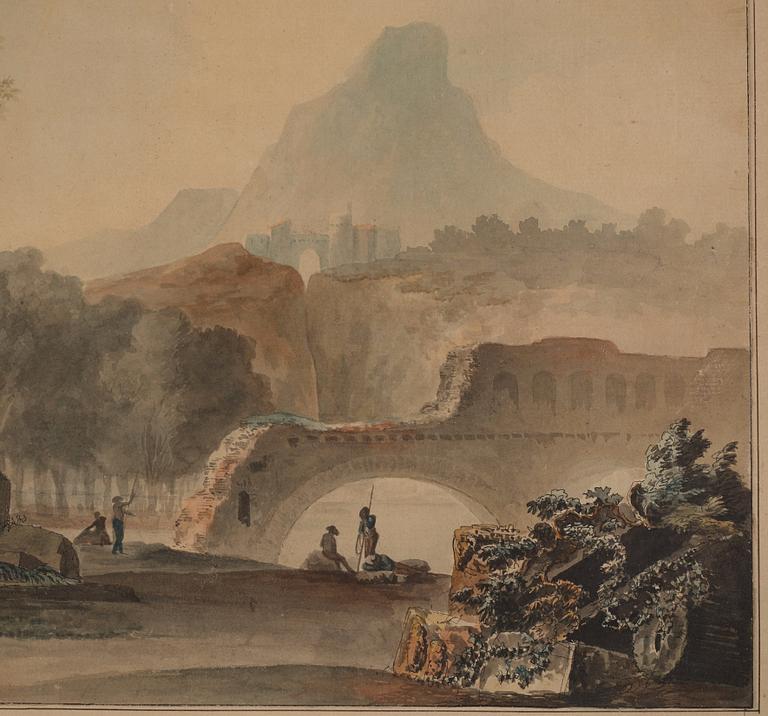 Louis Jean Desprez In the manner of the artist, Landscape with ruins.