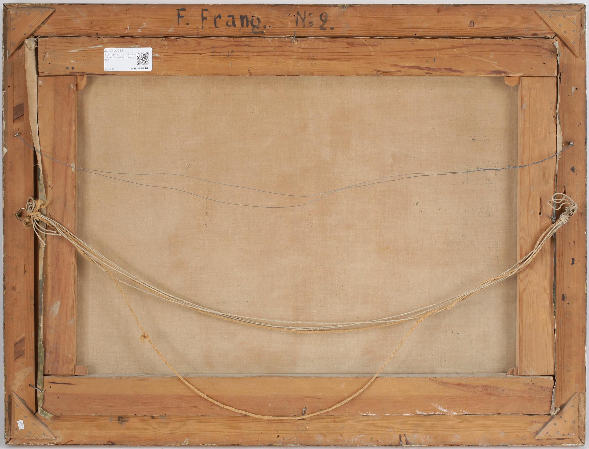FELIX FRANG-PAHLAMA, olja på duk. Signerad och daterad 1900.