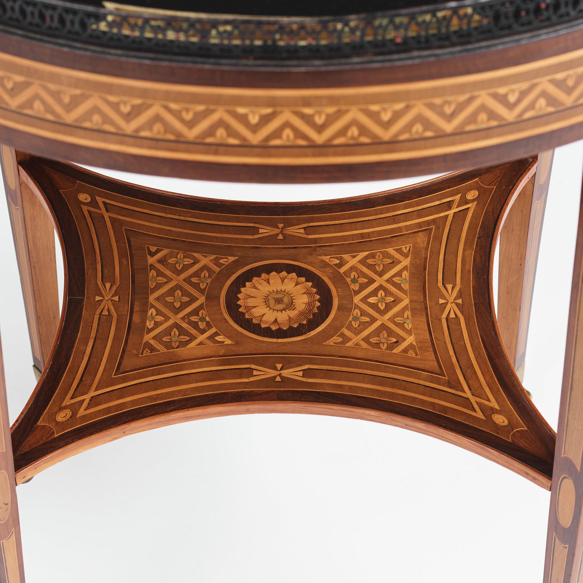 A Gustavian Tea table, by Georg Haupt (master in Stockholm 1770-1784), not signed.