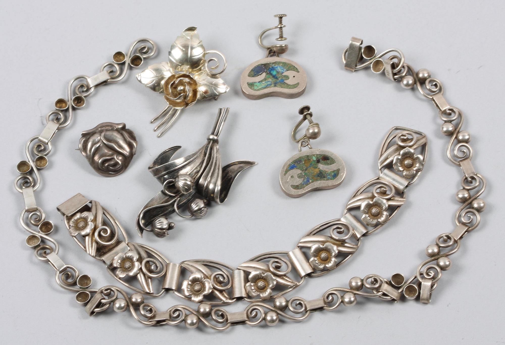 PARTI SILVERSMYCKEN, 6 delar, 1900-tal. Bl a Victor Jansson, Lindesberg.